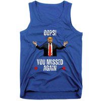 Trump 2024 Us President Patriotic American Oops Missed Again Tank Top