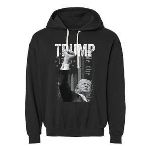 Trump 2024 Us Flag Donald Trump Election Rally Shooting 2024 Garment-Dyed Fleece Hoodie