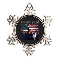 Trump 2024 Us Flag Donald Trump Election Rally Shooting 2024 Metallic Star Ornament