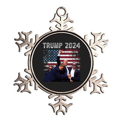 Trump 2024 Us Flag Donald Trump Election Rally Shooting 2024 Metallic Star Ornament