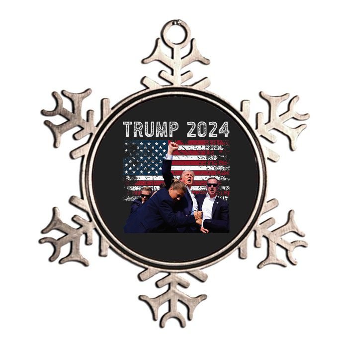 Trump 2024 Us Flag Donald Trump Election Rally Shooting 2024 Metallic Star Ornament