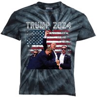 Trump 2024 Us Flag Donald Trump Election Rally Shooting 2024 Kids Tie-Dye T-Shirt