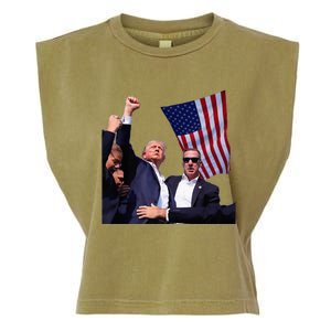 Trump 2024 Us Flag Donald Trump Election Rally Shooting 2024 Garment-Dyed Women's Muscle Tee