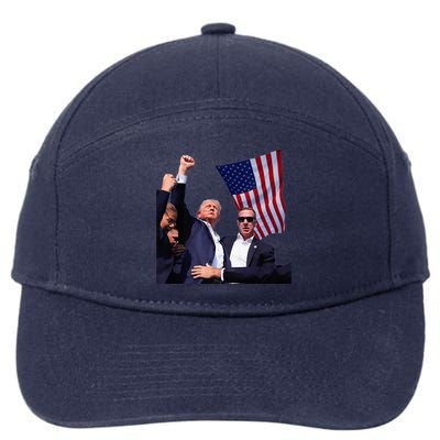 Trump 2024 Us Flag Donald Trump Election Rally Shooting 2024 7-Panel Snapback Hat