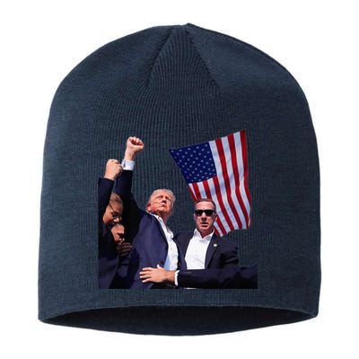 Trump 2024 Us Flag Donald Trump Election Rally Shooting 2024 Sustainable Beanie