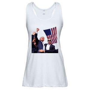 Trump 2024 Us Flag Donald Trump Election Rally Shooting 2024 Ladies Essential Flowy Tank