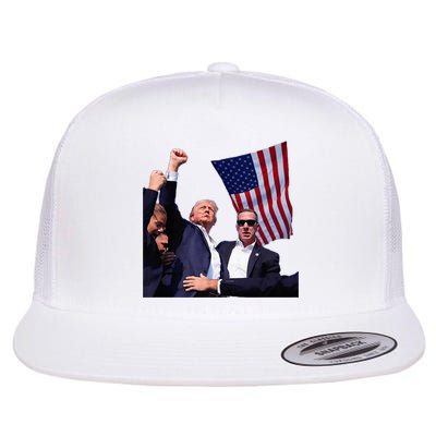 Trump 2024 Us Flag Donald Trump Election Rally Shooting 2024 Flat Bill Trucker Hat