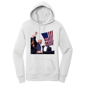 Trump 2024 Us Flag Donald Trump Election Rally Shooting 2024 Women's Pullover Hoodie