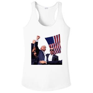 Trump 2024 Us Flag Donald Trump Election Rally Shooting 2024 Ladies PosiCharge Competitor Racerback Tank