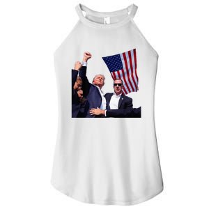 Trump 2024 Us Flag Donald Trump Election Rally Shooting 2024 Women's Perfect Tri Rocker Tank