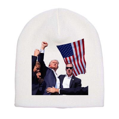 Trump 2024 Us Flag Donald Trump Election Rally Shooting 2024 Short Acrylic Beanie