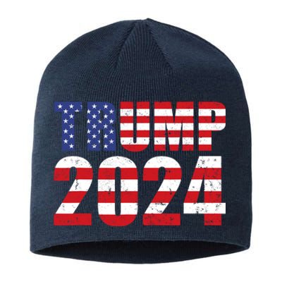 Trump 2024 USA Flag Donald Trump Elections 2024 Sustainable Beanie