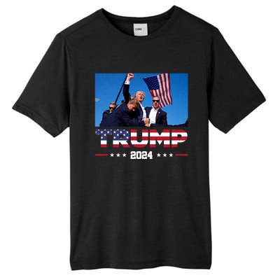 Trump 2024 Us Flag Donald Trump Election Rally Shooting 2024 Tall Fusion ChromaSoft Performance T-Shirt