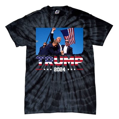 Trump 2024 Us Flag Donald Trump Election Rally Shooting 2024 Tie-Dye T-Shirt