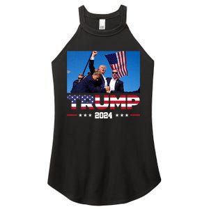 Trump 2024 Us Flag Donald Trump Election Rally Shooting 2024 Women's Perfect Tri Rocker Tank