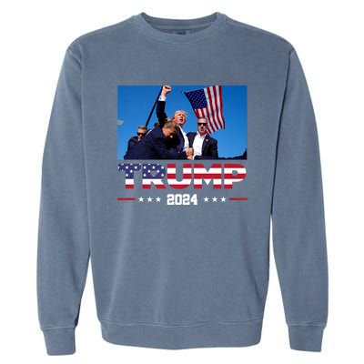 Trump 2024 Us Flag Donald Trump Election Rally Shooting 2024 Garment-Dyed Sweatshirt