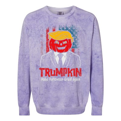 Trumpkin 2024 Usa Make Halloween Great Again Colorblast Crewneck Sweatshirt