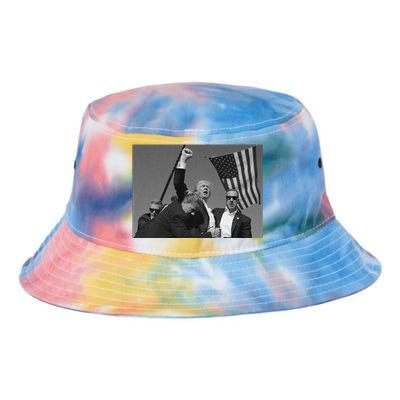 Trump 2024 Us Flag Donald Trump Election Rally Shooting Donald Trump Fist Pump Tie Dye Newport Bucket Hat