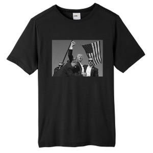 Trump 2024 Us Flag Donald Trump Election Rally Shooting Donald Trump Fist Pump Tall Fusion ChromaSoft Performance T-Shirt