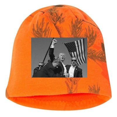 Trump 2024 Us Flag Donald Trump Election Rally Shooting Donald Trump Fist Pump Kati - Camo Knit Beanie