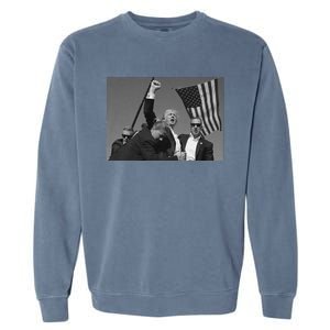 Trump 2024 Us Flag Donald Trump Election Rally Shooting Donald Trump Fist Pump Garment-Dyed Sweatshirt