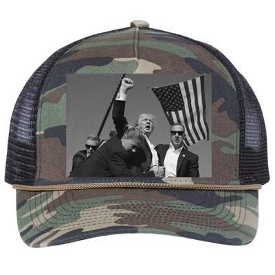 Trump 2024 Us Flag Donald Trump Election Rally Shooting Donald Trump Fist Pump Retro Rope Trucker Hat Cap