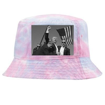 Trump 2024 Us Flag Donald Trump Election Rally Shooting Donald Trump Fist Pump Tie-Dyed Bucket Hat