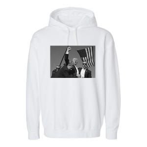 Trump 2024 Us Flag Donald Trump Election Rally Shooting Donald Trump Fist Pump Garment-Dyed Fleece Hoodie