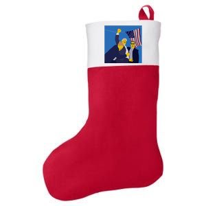 Trump 2024 Us Cartoon Donald Trump Election Rally Shooting 2024 Felt Holiday Christmas Stocking