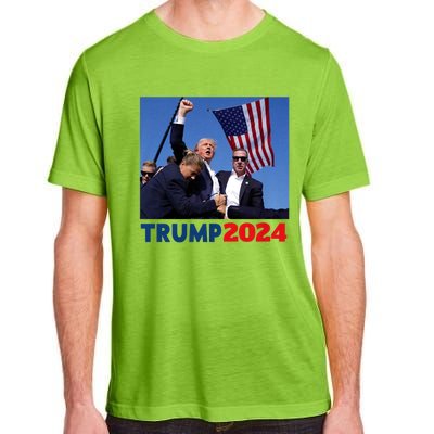 Trump 2024 Us Flag Donald Trump Election Rally Shooting 2024 Adult ChromaSoft Performance T-Shirt