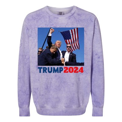 Trump 2024 Us Flag Donald Trump Election Rally Shooting 2024 Colorblast Crewneck Sweatshirt