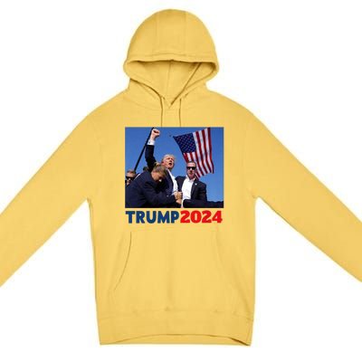 Trump 2024 Us Flag Donald Trump Election Rally Shooting 2024 Premium Pullover Hoodie