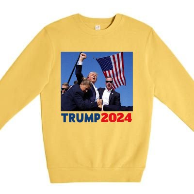 Trump 2024 Us Flag Donald Trump Election Rally Shooting 2024 Premium Crewneck Sweatshirt