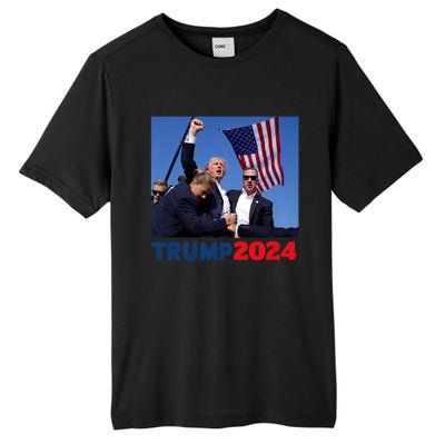 Trump 2024 Us Flag Donald Trump Election Rally Shooting 2024 Tall Fusion ChromaSoft Performance T-Shirt