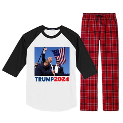 Trump 2024 Us Flag Donald Trump Election Rally Shooting 2024 Raglan Sleeve Pajama Set