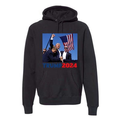 Trump 2024 Us Flag Donald Trump Election Rally Shooting 2024 Premium Hoodie