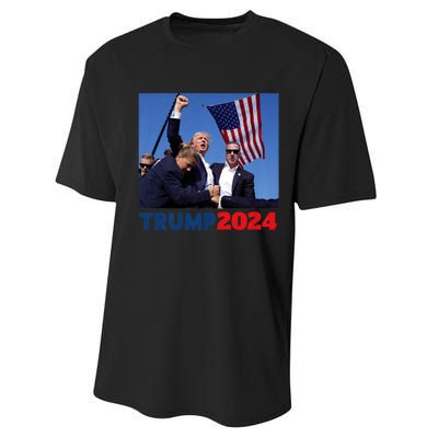 Trump 2024 Us Flag Donald Trump Election Rally Shooting 2024 Performance Sprint T-Shirt