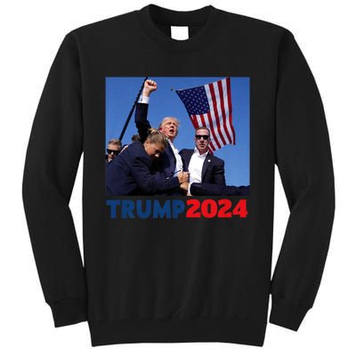 Trump 2024 Us Flag Donald Trump Election Rally Shooting 2024 Tall Sweatshirt