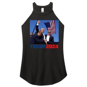 Trump 2024 Us Flag Donald Trump Election Rally Shooting 2024 Women's Perfect Tri Rocker Tank