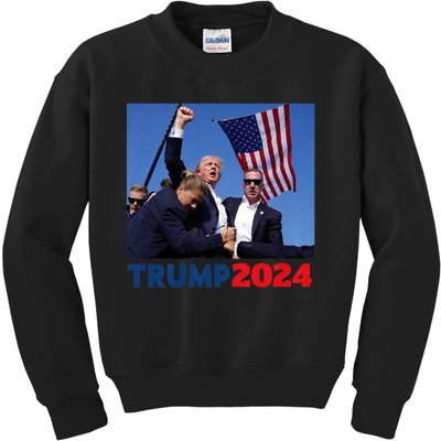 Trump 2024 Us Flag Donald Trump Election Rally Shooting 2024 Kids Sweatshirt