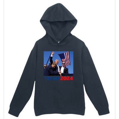 Trump 2024 Us Flag Donald Trump Election Rally Shooting 2024 Urban Pullover Hoodie