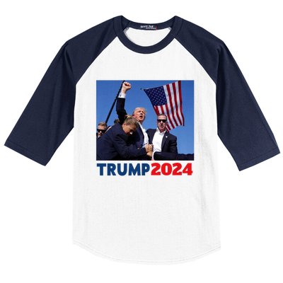 Trump 2024 Us Flag Donald Trump Election Rally Shooting 2024 Baseball Sleeve Shirt