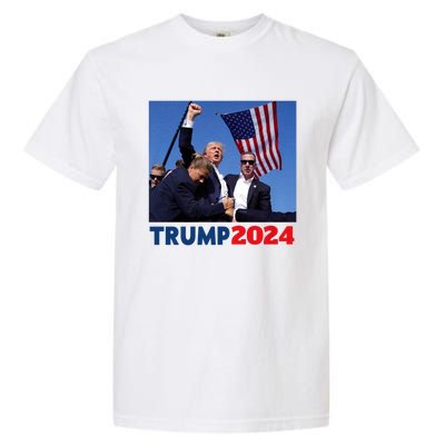 Trump 2024 Us Flag Donald Trump Election Rally Shooting 2024 Garment-Dyed Heavyweight T-Shirt