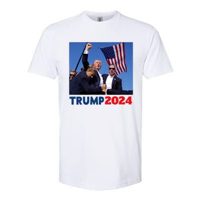 Trump 2024 Us Flag Donald Trump Election Rally Shooting 2024 Softstyle CVC T-Shirt