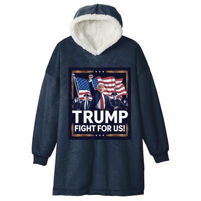 Trump 2024 Us Fight Donald Trump Election Rally Shooting 2024 Hooded Wearable Blanket