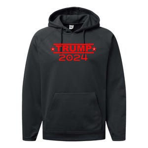 Trump 2024 Usa President Performance Fleece Hoodie