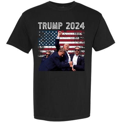 Trump 2024 Us Flag Donald Trump Election Rally Shooting 2024 Garment-Dyed Heavyweight T-Shirt