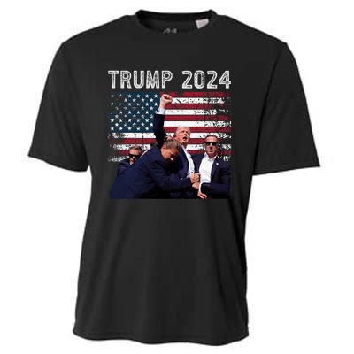 Trump 2024 Us Flag Donald Trump Election Rally Shooting 2024 Cooling Performance Crew T-Shirt