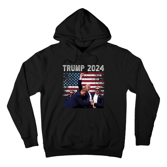 Trump 2024 Us Flag Donald Trump Election Rally Shooting 2024 Hoodie