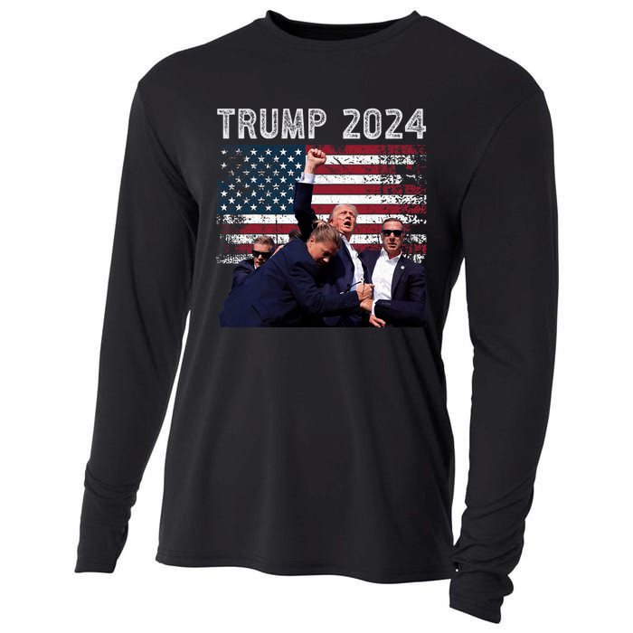 Trump 2024 Us Flag Donald Trump Election Rally Shooting 2024 Cooling Performance Long Sleeve Crew